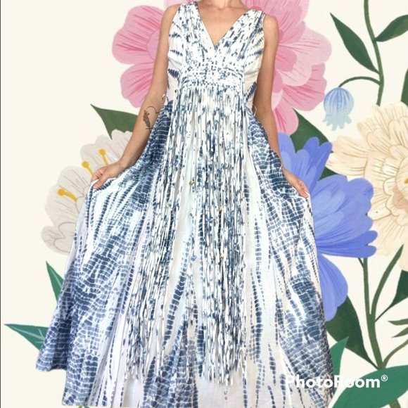 K. Jordan Dresses & Skirts - K. Jordan Boho Tie Dye Fringed Summer Dress + M